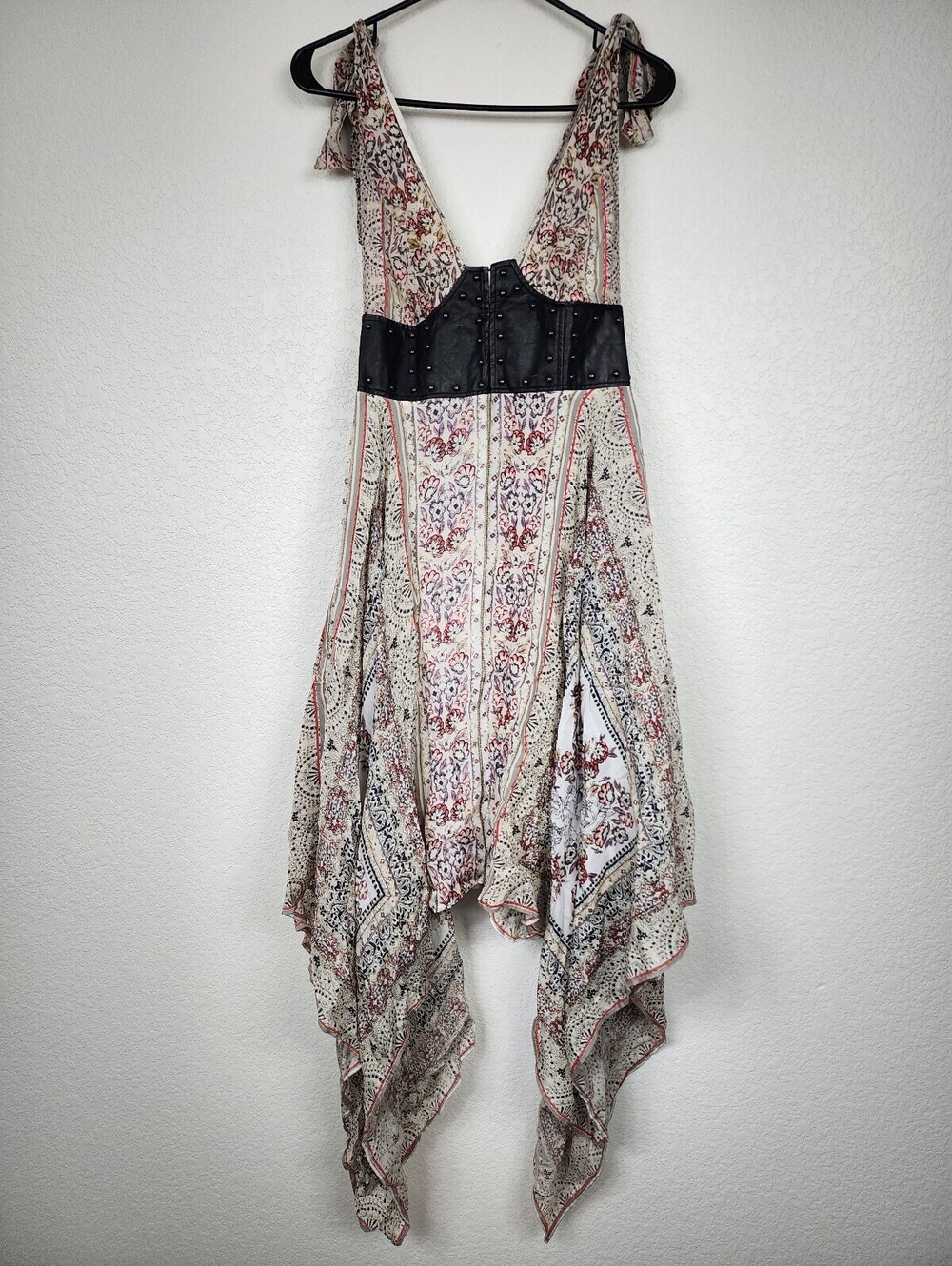 Free People $350 Faux Leather Waist Asymmetrical Dress